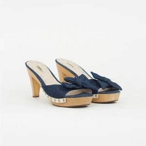 Vintage Miu Miu y2k denim mules